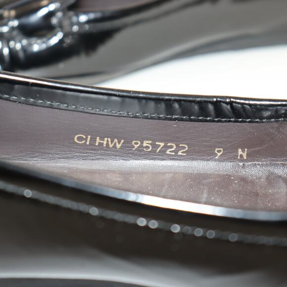 Stuart Weitzman Black Patent Moc Toe Flats | Size 9N | Buckle Detail - Picture 6 of 6